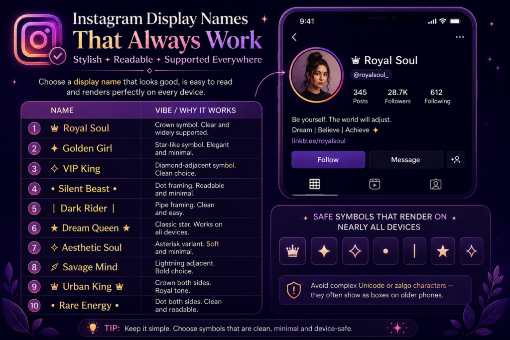 300+ Instagram Stylish Name Ideas