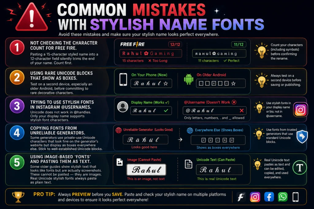 Common Mistakes With Stylish Name Fonts