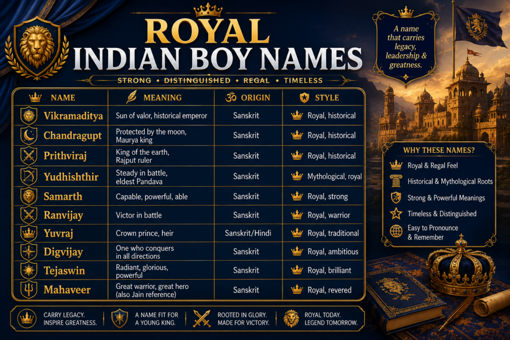 Royal Indian Boy Names