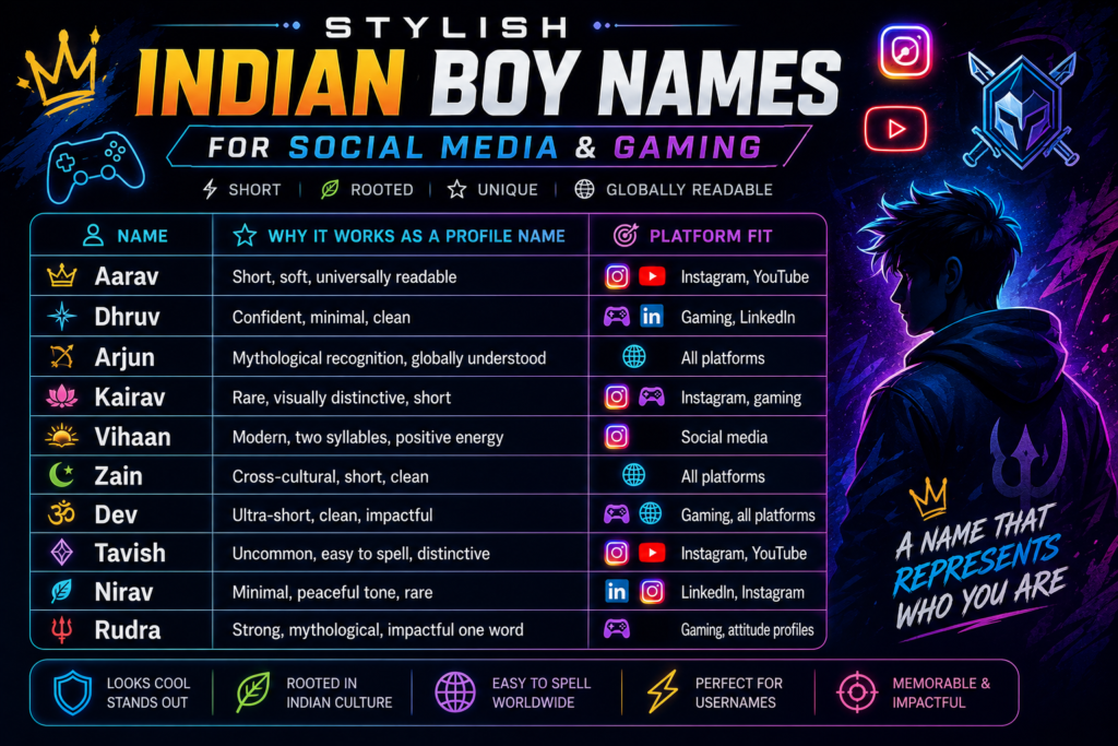 Stylish Names for Boy Indian