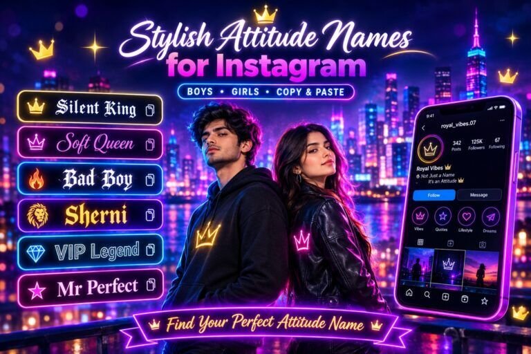 stylish attitude names for instagram