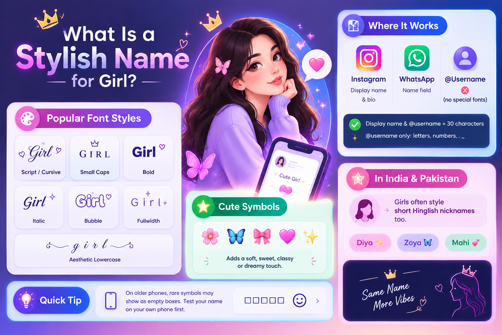 cute stylish names for girls with soft symbols